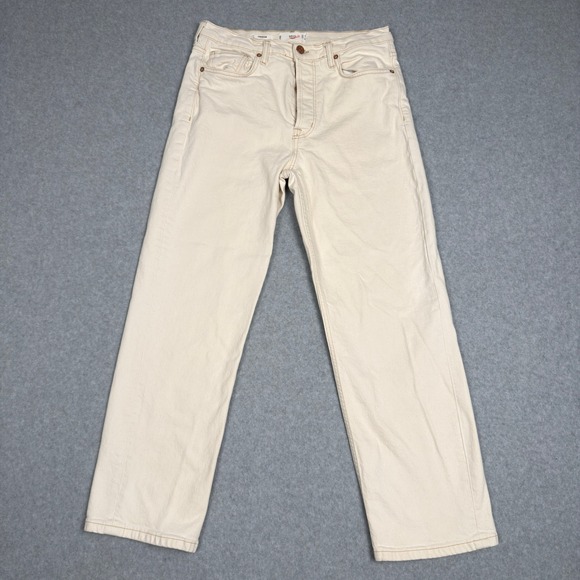 MNG Denim Denim - MNG Mango Denim Premium Cream Button Fly Jeans Size 8 Casual
